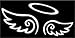 CMI NI583 Angel Wings Halo Decal | 5.75-Inches | Premium Quality White Vinyl Decal