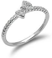Sterling Silver Bow Stacking Ring 1.5mm in sizes G-Z