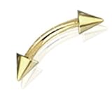 16g Gold Plated Eyebrow Ring Body Jewelry Piercing 16 Gauge 3/8