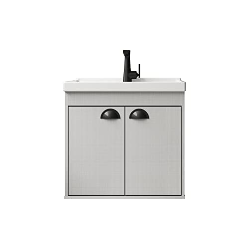 RIVERZZA Gabinete Armario para Banheiro 100% MDF com Cuba - Siena Lineo 50cm