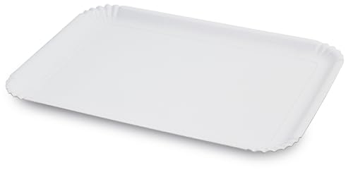 Guardini, Juego de 3 bandejas rectangulares de 18 x 26 cm, desechables, cartón, 100% reciclable, color blanco, fabricado en Italia, línea Easy Bake Bio