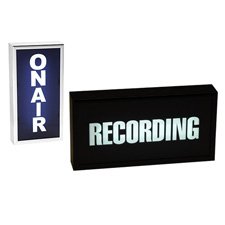 Low Profile Horizontal Studio Warning Light - RECORDING in Silver Tone-by-Tecnec