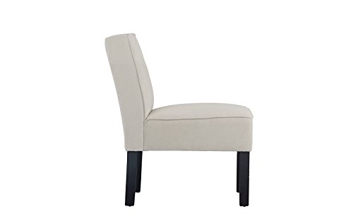 Modern Sleek Tufted Linen Fabric Accent Living Room Chair (Beige)