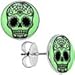 Body Candy Stainless Steel Sugar Skull Glow in the Dark Stud Earrings