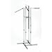 Clothing Rack – Heavy Duty Chrome 4 Way Rack, Adjustable Arms, Square Tubing, Perfect for Clothing Store Display With 2 Straight Arms and 2 Slanted Arms, Takes Up Only 32 Inches of Floor Space
