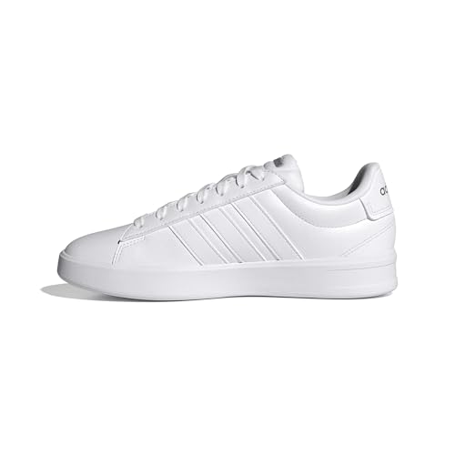 adidas Women's Grand Court 3.0, White/Iron Metallic, 5