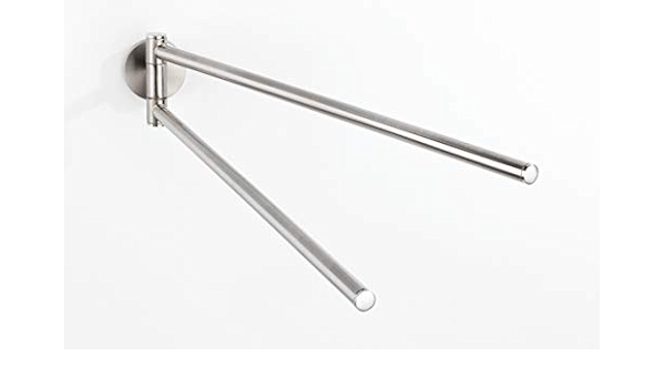 WENKO Toallero Cuba mate con 2 brazos - toallero de barra, Cinc moldeado bajo presión, 5 x 7 x 41.5 cm, Mate