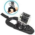 Walway 360 Degree Rotation Glove Style Band Wrist Strap Mount Strip Belt for GOPRO Hero 6/5/ 5 Session/ 4 Session/ 4/3+/ 3/2/ 1, Xiaoyi and Other Action Cameras, with Long Handle Screw