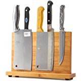QIKE Bamboo Magnetic Knife Block Stand Holder Strong Magnetic to Ensure Security