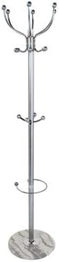 Contemporary Heaven Hat Coat Stand Silver Marble Base (H178cm x 38cm Diameter)