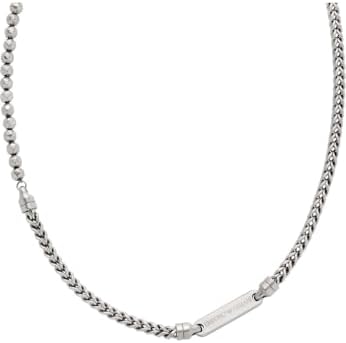 Collana a catena da uomo in acciaio inossidabile con chiusura a moschettone