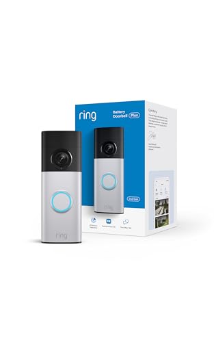 Ring Battery Doorbell 2K Plus (newest model), Retinal 2K with wide-angle video, up to 6x Enhanced Zoom, Night Vision, and Quick Release Battery Pack, Nickel Silver