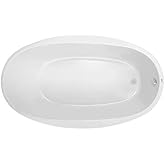 PROFLO PFS7040 Lansford 70" x 40" Drop In Acrylic Soaking Tub with Reversible Drain and Overflow - White
