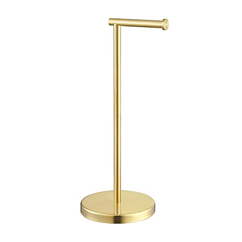 KES Gold Toilet Paper Holder Free Standing SUS 304 Stainless Steel Rustproof Pedestal Lavatory
