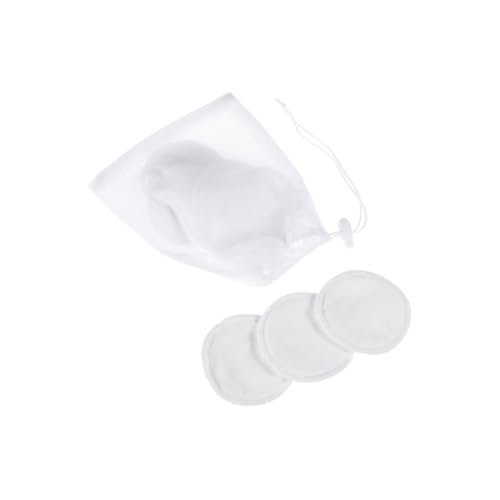 BESPORTBLE 1 Set Galactorrhea Pads Breastfeeding Comfort with Design Thick and Breathable Includes Drawstring Zipper Mesh Bags White for Lactating Mothers