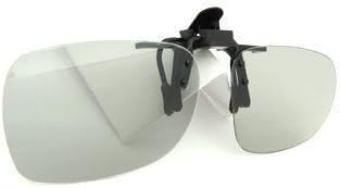3D Clip on Glasses passive polarized for Cinema RealD Movie TV e.g. LG 3D cinema Philips Easy 3D Toshiba 3D natural Vizio