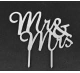 Mirror Silver Acrylic Cake Topper Party Decoration Cupcake Stand (Mirror Silver - Mr & Mrs(2))