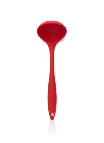 Kit 3 Utensílios de Cozinha em Silicone Vermelho Concha Espátula Escumadeira Premium Resistente até 230°C Não Risca Panela