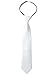 Spring Notion Boys' Satin Zipper Necktie with Gift Box White Large
