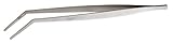 Mercer Culinary 18-8 Stainless Steel Precision Tongs Curved Tip, 11-3/4 Inch