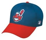 MLB ADULT Cleveland INDIANS Home Blue/Red Hat Cap Adjustable Velcro TWILL