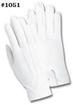Military Gloves with Snaps, White, L