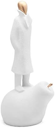 Hjhjk モダンでシンプルな白いキャラクターの彫刻の装飾リビングルームインテリアデスクトップソフト