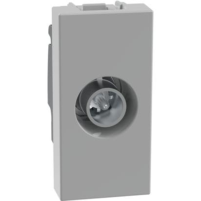 BTICINO MatixGO TV Socket 1 Module Grey JG4202P14 Through coaxial Socket, Attenuation, 14dB