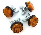 Amber Reflector Motorcycle License Plate Bolts - Set of 4 - Made in USA