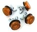 Amber Reflector Motorcycle License Plate Bolts - Set of 4 - Made in USA