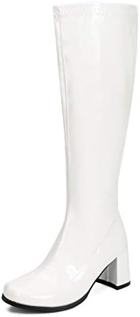 Go Go Boots Over The Knee Block Heel Zipper Boot