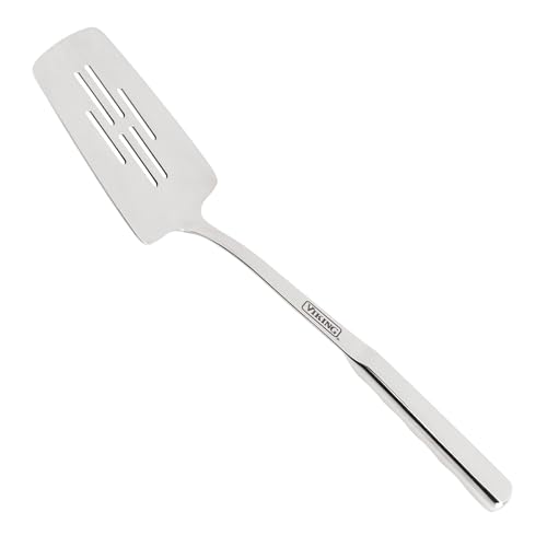 Viking Culinary Solid Stainless Steel Slotted Spatula, Ergonomic Stay-cool Handles, Dishwasher Safe