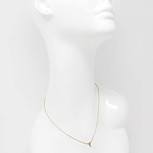 Me Plus Petite Initial Letter Alphabet Pendant Charm Gold Dipped Necklace Gold Silver Rosegold (23 Letters) (Y - Gold)