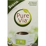 PureVia All Natural Zero Calorie Sweetener -- 80 Packets