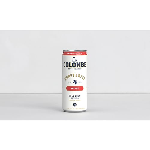 LA COLOMBE TRIPLE DRAFT LATTE – 9 FL. OZ. 4 PACK – 100% ARABICA, SINGLE-ORIGIN, BRAZILIAN COLD BREW COFFEE WITH LACTOSE-FREE FOAMY MILK, PREMIUM COFFEE ON THE GO, 175MG NATURAL CAFFEINE