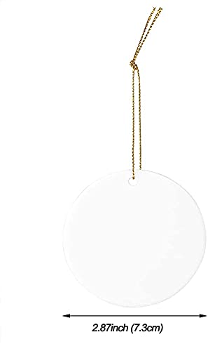 TOFOCO COM 2021 Christmas Ceramic Ornaments Sublimation DIY Personalized Round Blank Ornament with UV Printing for Home Decor Christmas Tree Ornament Wedding Hanging Accessories 10PCS