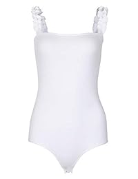 PALINDA - Body sexy sin mangas con cuello cuadrado y botones de metal