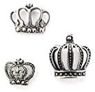 NEW ITEM 15PC SET ASST CROWN PUSH PINS ANTIQUE SILVER T-630AS