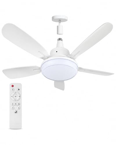 WRMING Ceiling Fan with Light, 62 cm Silent Ceiling Fan 25dB with Remote Control, 3 Speed, 3000/4000/6000K, Chandelier E27 Socket, 2/4H Timer, for Bedroom, Kitchen, Living Room