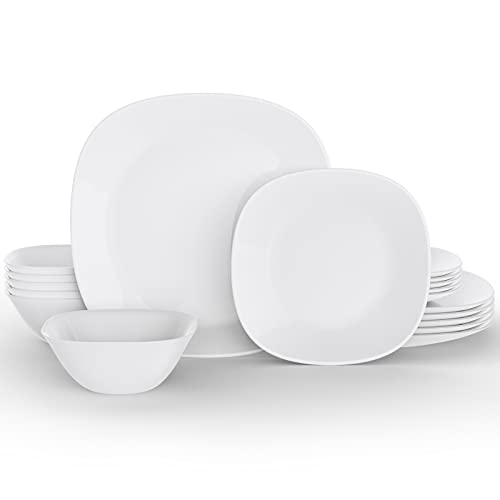 Dinnerware Set, MEKY 18-piece Opal Dishes Sets