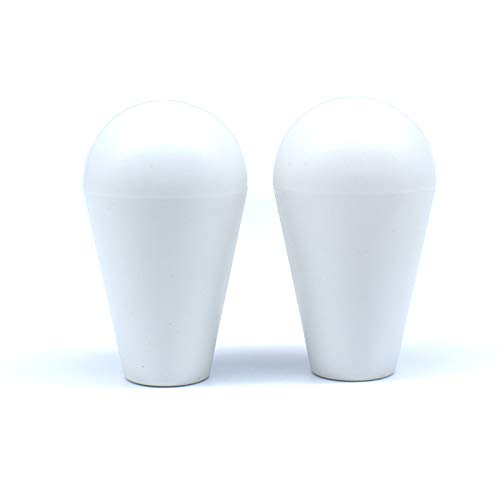 Arcity 2 Pcs Arcade Joystick Oval Bat Top Topper Knob Ball Top Handle Knob American Type Style White and White for Zippy SANWA SEIMITSU Arcade1up Machine Console Cabinet New