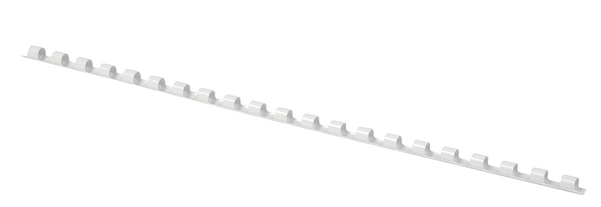 Binding Combs Office Products A4 6mm (25 Sheets) 100 Pcs White/Presentation/Type-21 Rings/Kind-Spiral/Material-Plastic/Colour-White/Format-A4 / Size-6mm
