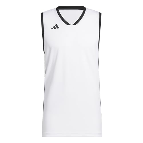 adidas Men's Mens Pulse Speed Bball Jersey, White/Black, XXL