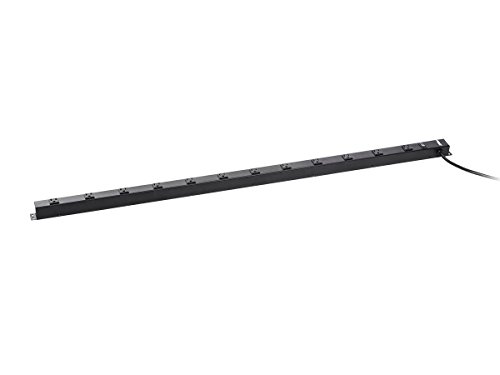 12 Outlet 4ft Metal Power Strip with 6ft Cord, Black