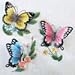 Collections Etc 3D Metal Sculpted Butterflies Wall Art, Hand-Painted, 3 PC Set