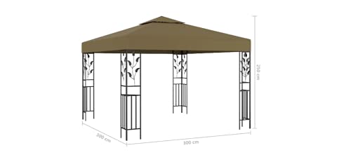 Pavillon 3x3 m Taupe Gartenbauten Pavillons und Partyzelte 180 g/m² – Bild 3