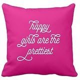 PUDA A Quote in White Script On Hot Pink Pillow Decorative Inspirational Quotes Pillow Cover Square Throw Pillow Case Cover Quotes Two Sides Zippered Pillowcase Pillow Cover 18x18 inches .