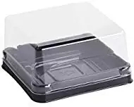 Hewnda 50 Pack of Clear plastic mini cake box muffins box cookies cookies muffins dome box wedding birthday gift box (3