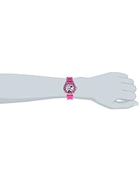 Disney MN1157 Reloj rosa de Minnie Mouse con malla de goma para niños