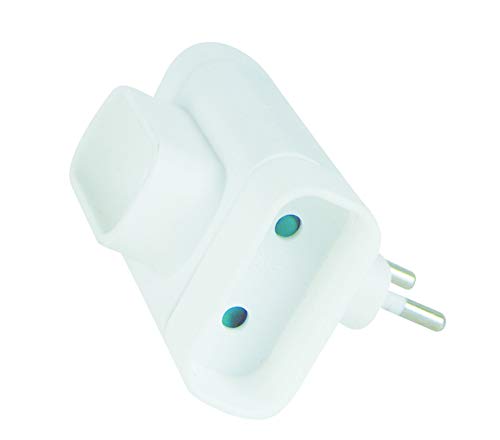 Tec Hit 250101 - Triplite 3 prese senza terra, 6 A, colore: Bianco